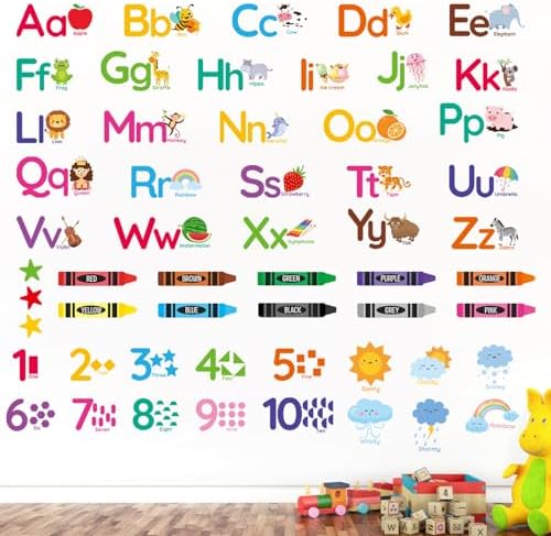 Learning Wall Decals for Kids - Peel and Stick Alphabet, Numbers ...