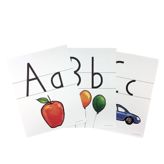 Learning Without Tears Color Print and Number Wall Cards K-2 Alphabet and Number Model Flash Cards, 36 Count