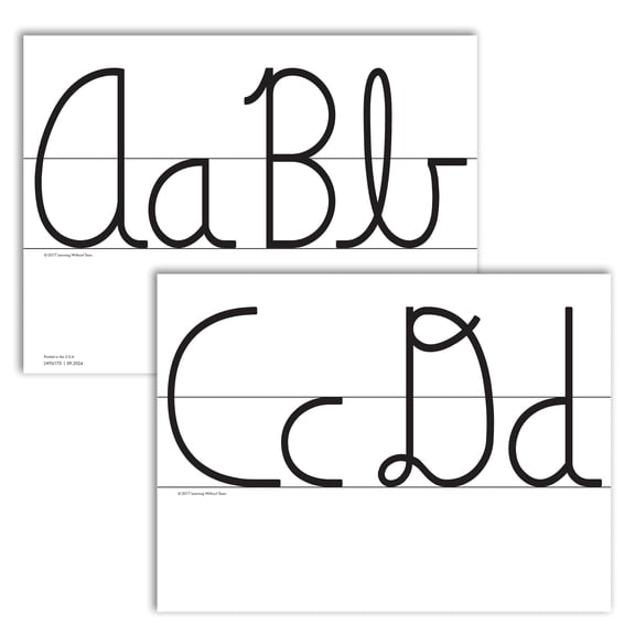 Learning Without Tears Cursive Wall Cards - Grades 2-4+, Cursive Letters Alphabet Model, 19 Cards