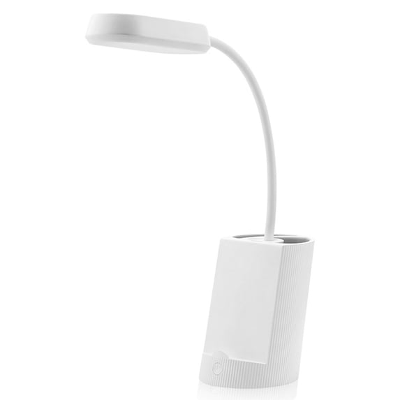 Learning table lamp rechargeable LED with pen holder bracket usb output bedside night light-white-white