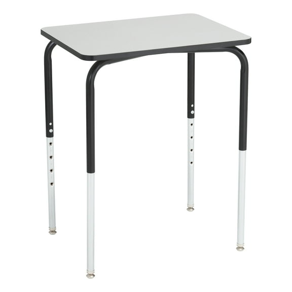 Learniture Adjustable Height Collaborative Student Desk Without Book Box - Gray Top w/Black Frame (Set of 2 Desks)