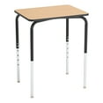 thumbnail image 1 of Learniture Adjustable Height Collaborative Student Desk Without Book Box - Oak Top w/Black Frame (Set of 2 Desks), 1 of 4