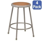 Learniture الثقيلة المعادن مختبر البراز - ارتفاع ثابت 24 H-4 حزمة رمادي