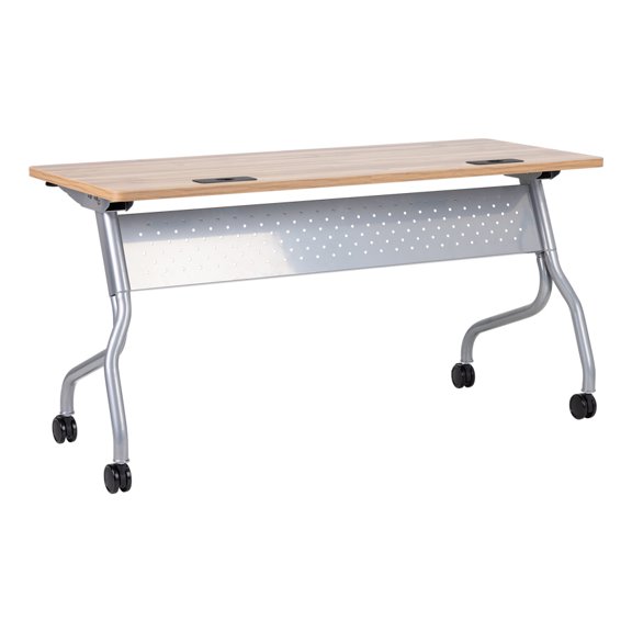 Learniture High-Pressure Laminate Mobile Flipper Table, Rolling Flip-Top Nesting Training Table for Classrooms, Offices & Collaborative Workspaces