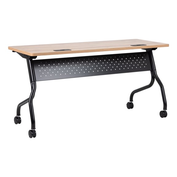 Learniture High-Pressure Laminate Mobile Flipper Table, Rolling Flip-Top Nesting Training Table for Classrooms, Offices & Collaborative Workspaces