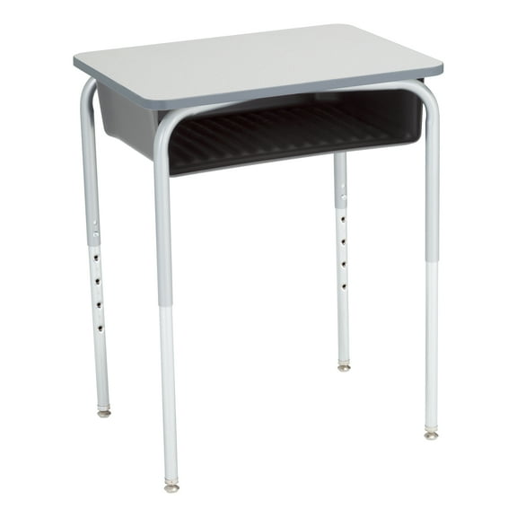 Learniture Open Front School Desk with Book Box for Kids, Students, and Classrooms - Adjustable Height Gray/Graphite (2-Pack)