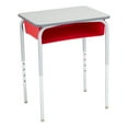 thumbnail image 1 of Learniture Open Front School Desk with Book Box for Kids, Students, and Classrooms - Adjustable Height Gray/Red (2-Pack), 1 of 5