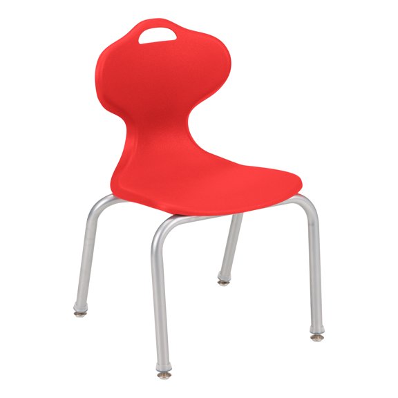 Learniture Profile Series School Desk Chair,14" Seat Height, Red, Pack of 4