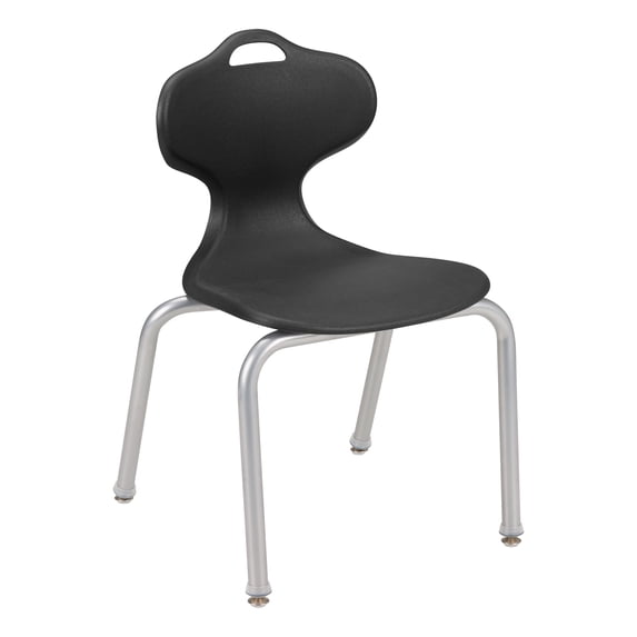 Learniture Profile Series School Desk Chair 18" Seat Height, Black Pack of 4