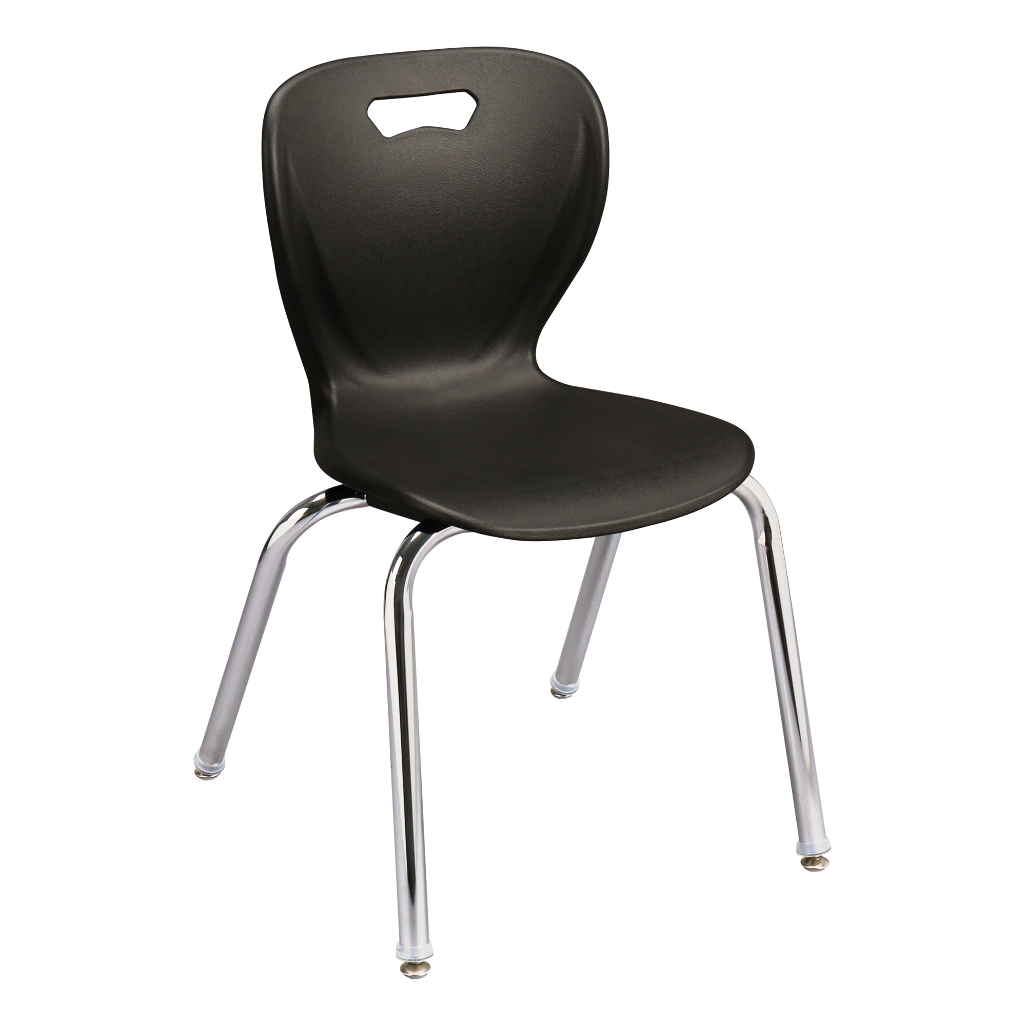 Black Metal Stacking Swivel Classroom Chairs, Set of 4