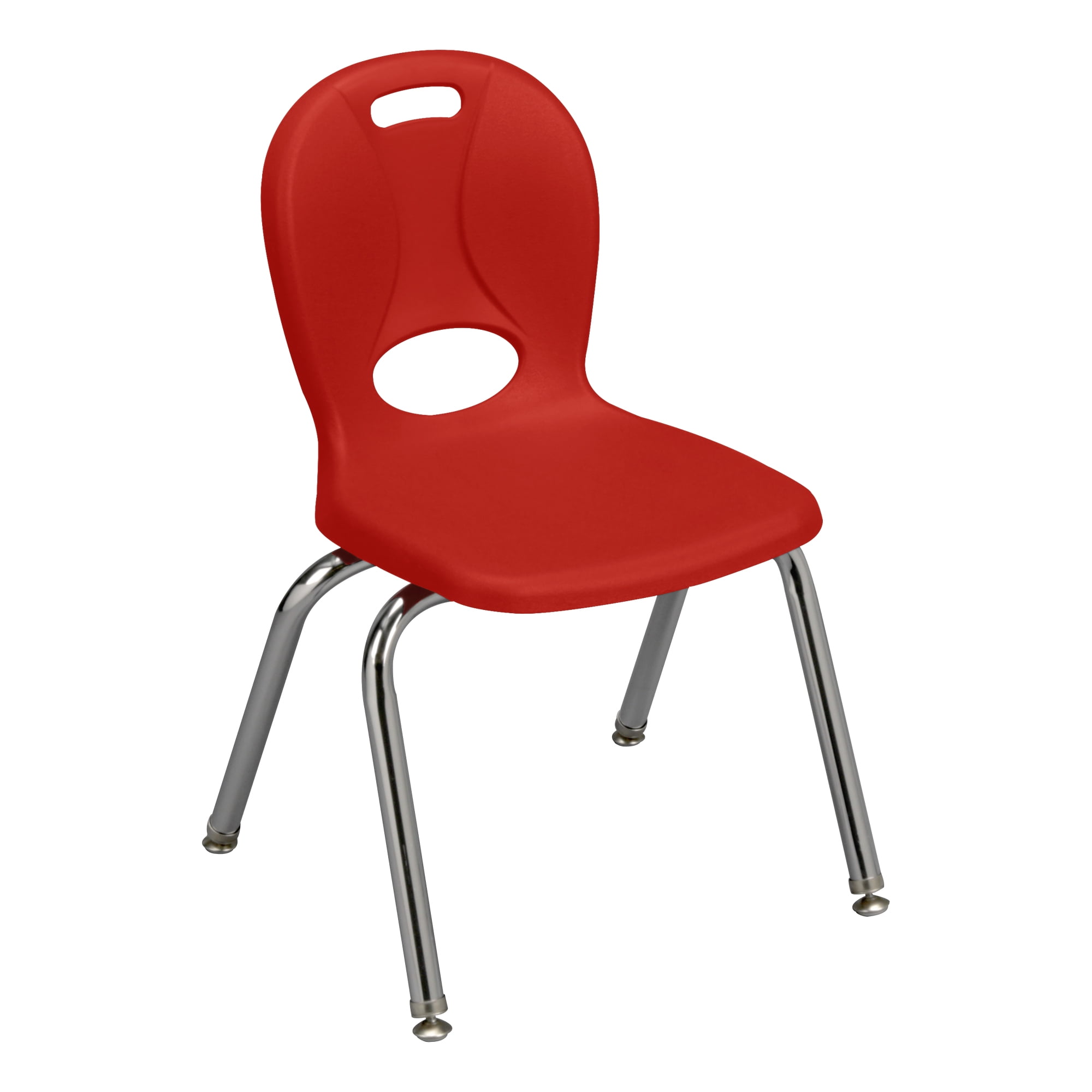Red 16" Steel Frame Classroom Chair with Plastic Seat