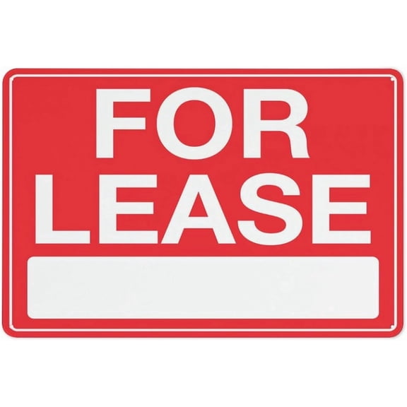 For Lease Reflective Aluminum Sign - 8"x12", Rust Free, Weather Resistant, Waterproof, Easy To Mount - Commercial Space, Office, Retail Shop, Rental Property