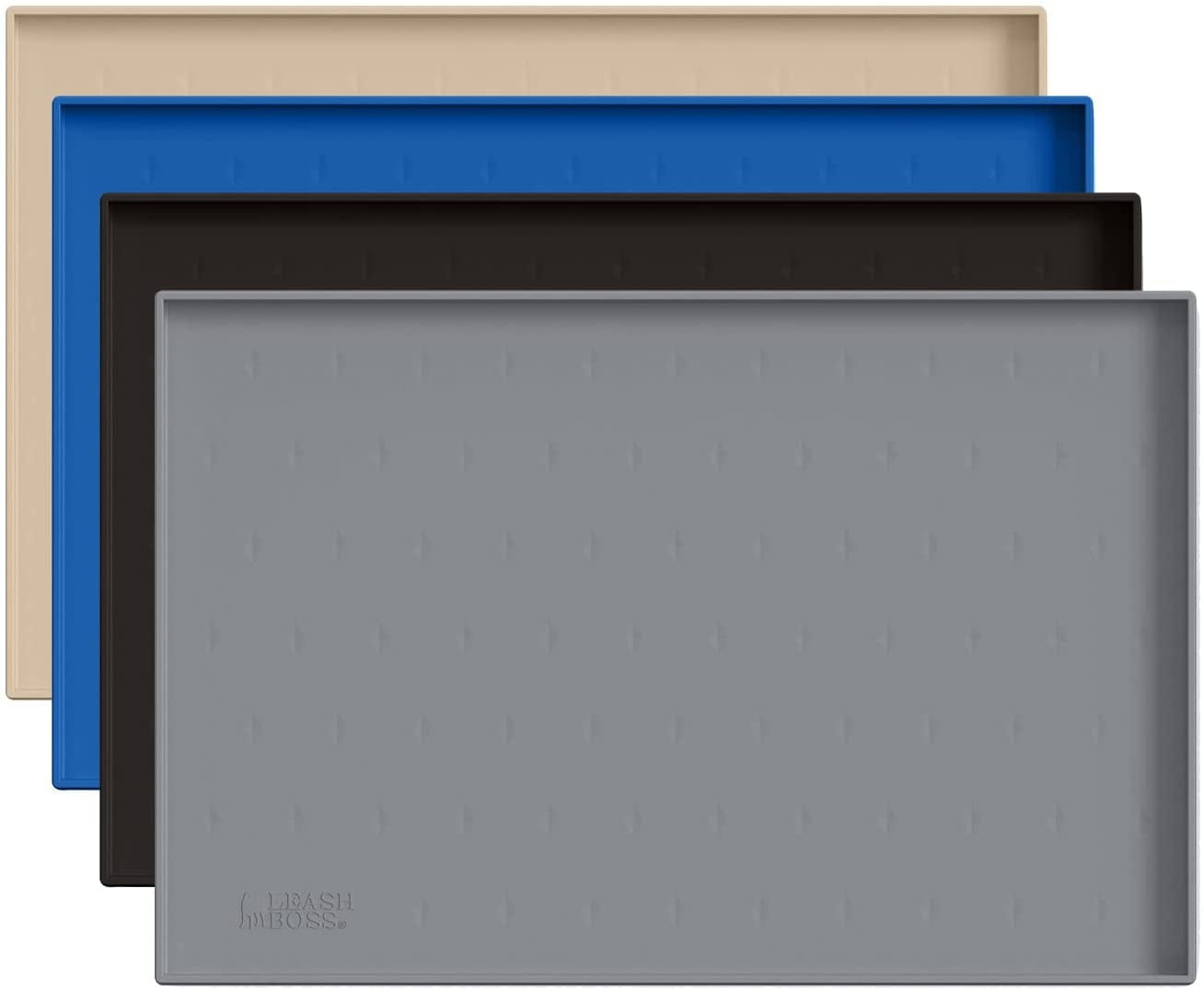 Leashboss Dog Mat for Food and Water Bowls Silicone Waterproof Cat