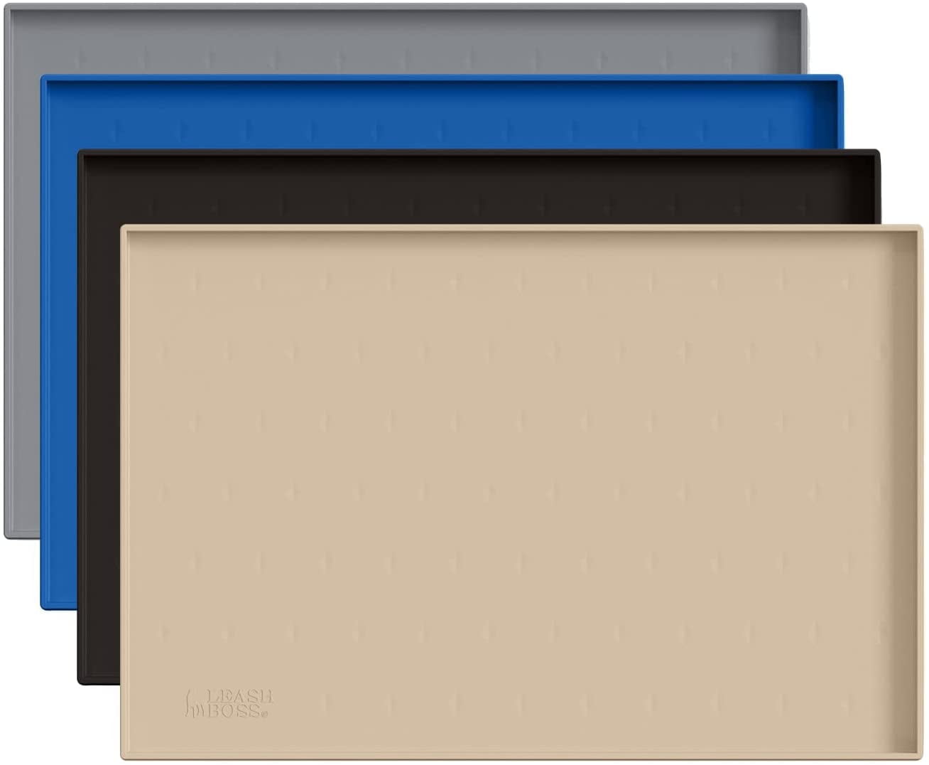 Leashboss Dog Mat for Food and Water Bowls Silicone Waterproof Cat