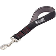 Leashboss Short Dog Leash with Padded Handle - 12 Inch Leads for Large Dogs - 1 Inch Nylon | Black