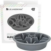 Leashboss Slow Feed Dog Bowl for Raised Pet Feeders - Maze Food Bowl Compatible with Elevated Diners 2 Cup - 7.5-8 Inch Feeder Holes, Gray