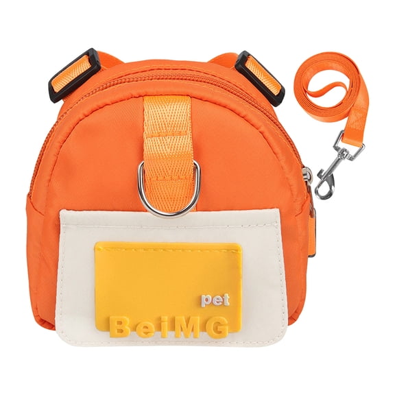 Leashes Puppy Backpack Harness for Small Dogs Outdoor Style Car and Chest Leash for Walking, 12x5x12 cm, Orange