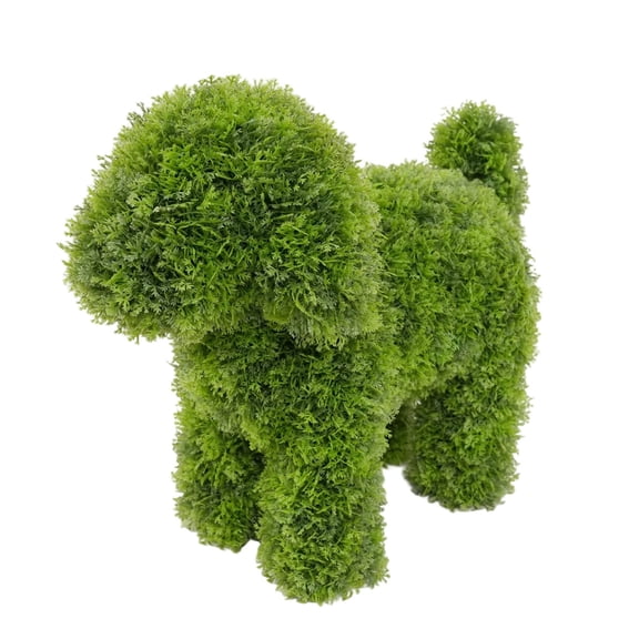 Leatfisat 1Pcs 17.72 Inches Large Artificial Topiary Dog Moss Decoration,Green Flocking Dog Sculpture Artificial Greenery Boxwood Decor Green Puppy Topiary Garden Statue For Outdoor Indoor Decor