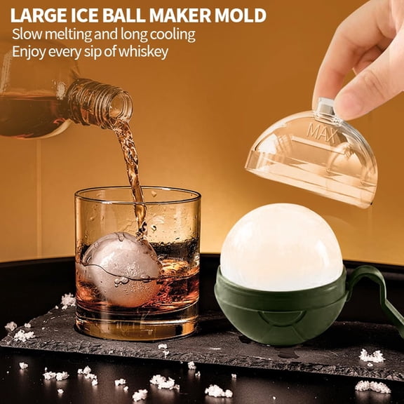 Leatfisat 2.5 Inch Round Ice Sphere Maker For Whiskey Slow Melting Ice Cubes For An Elevated Drinking Experience