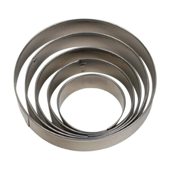 Leatfisat 5-Piece Stainless Steel Cookie Cutter Set - Circle,Shapes For Baking And Valentine'S Day Treats
