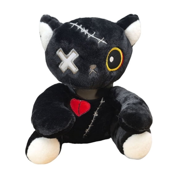 Leatfisat 9.8 Inch Black Cat Soft Stuffed Animal Plush Toy, Cuddly And Huggable Companion For Kids And Adults, Ideal Gift For Comfort And Decor