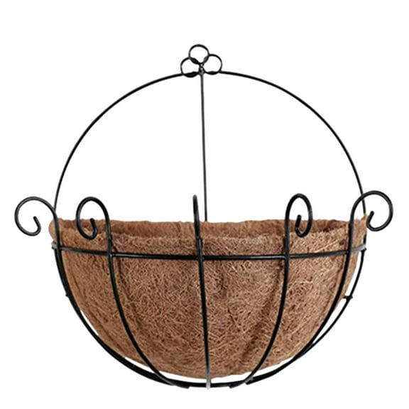 Leatfisat 9.8 Inch Hanging Planters For Indoor Wall Planter Pots With Coconut Liners Wire Large Garden Artificial Faux Flowers Basket For Summer Outdoor Outside Fence Decoration