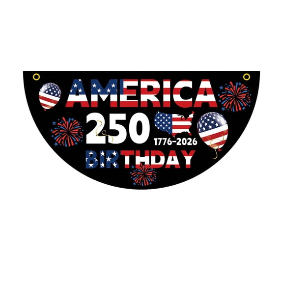 Leatfisat America 250Th Anniversary Flag, 35X17.7 Inch 1776-2026 Fan Flags, Year American Anniversary Flag For Wall, Front Door, Porch, Fence, Outdoor Decorations