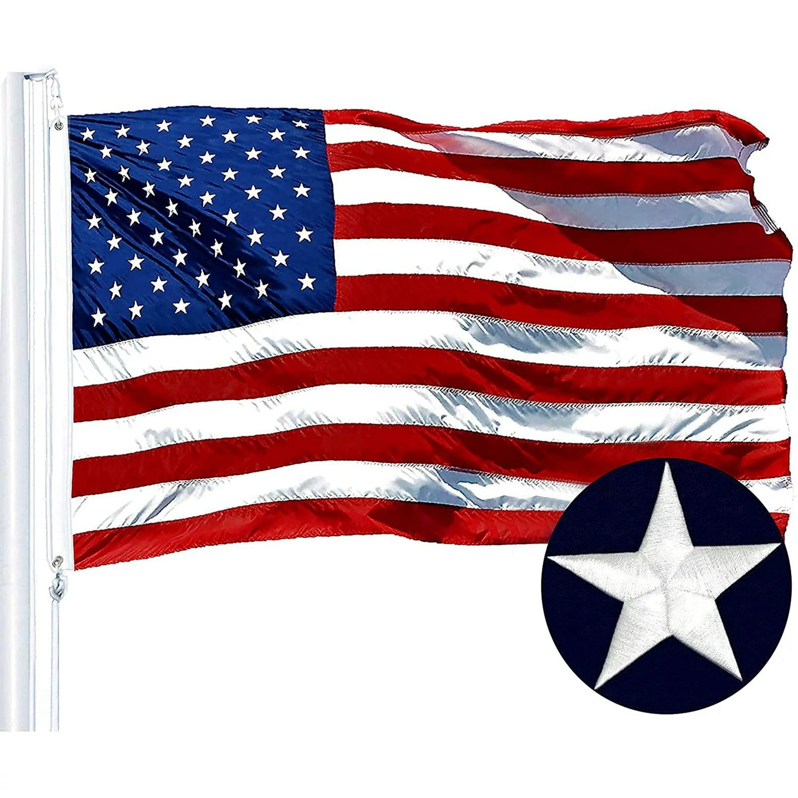 Leatfisat American Flag 3X5 Ft Usa Flag Polyester Us United State Flags Outdoor Indoor Canvas Header And Double Stitched With Two Brass Grommets