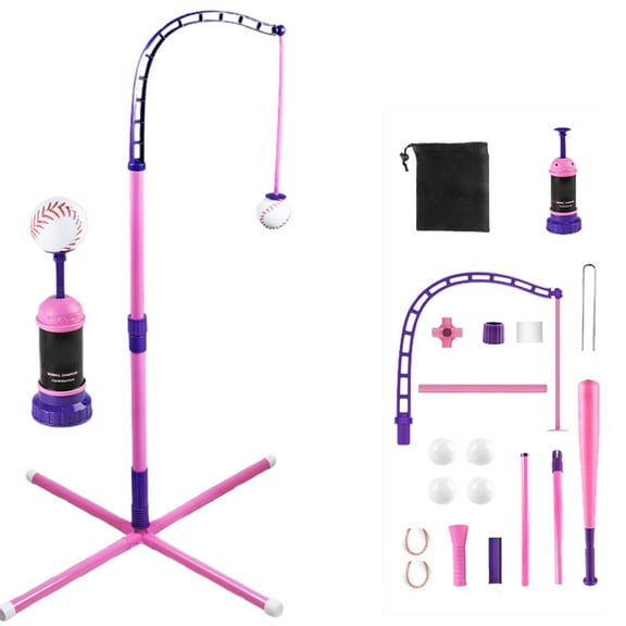 Leatfisat Baseball Pitching Machine With Retractable Batting Practice, Entertainment Sports Game For Birthday Parties And Backyard Fun