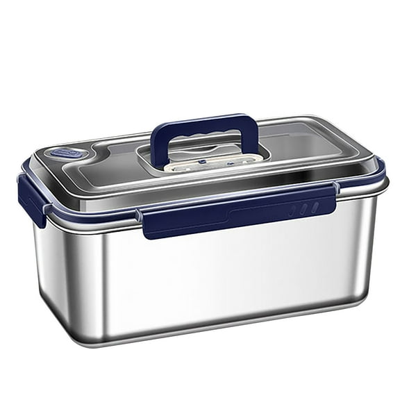 Leatfisat Bread Box Airtight Stainless Steel Bread Container, Dishwasher Safe Bread Storage For Homemade Bread, Time Recording Bread Storage Container With Lid And Handle