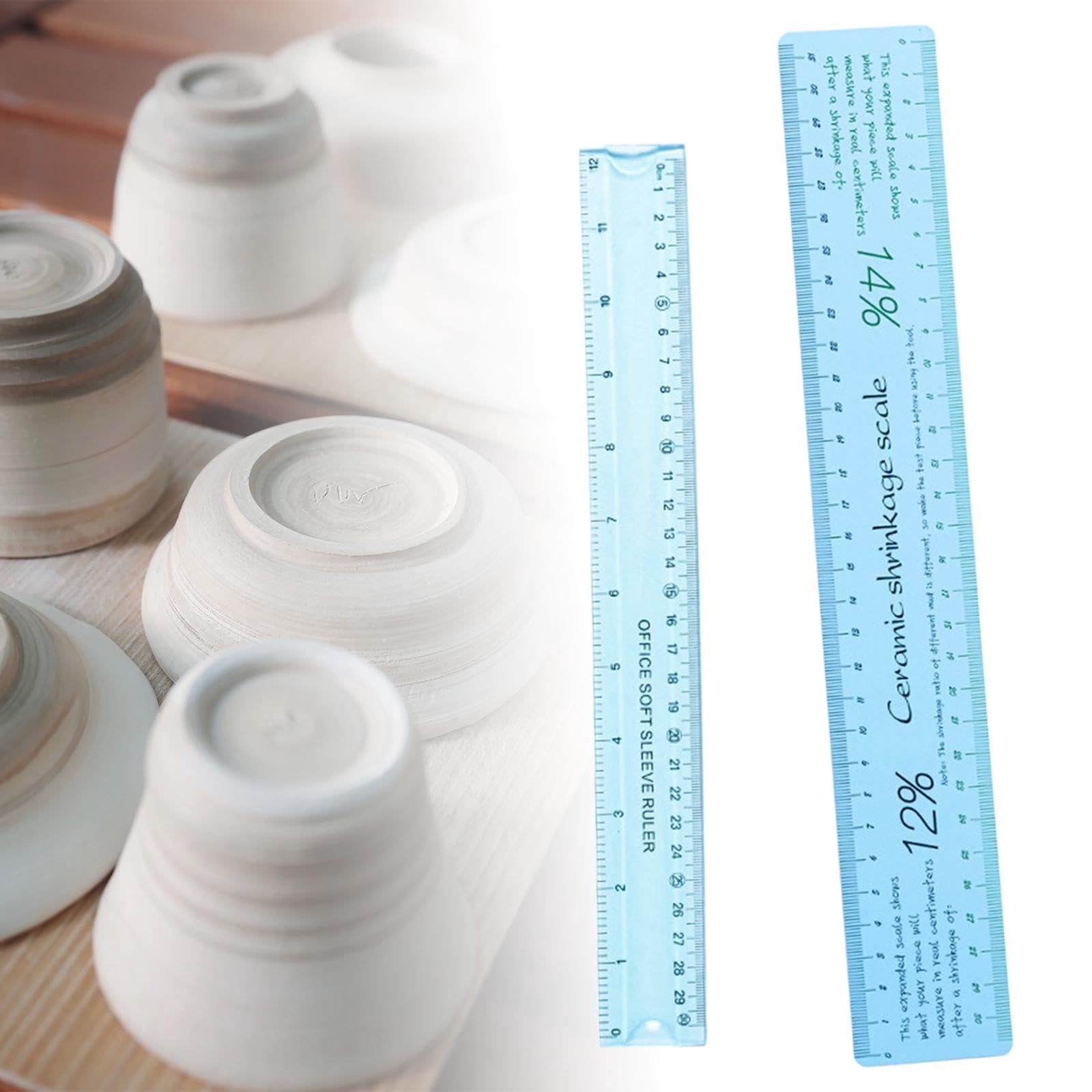 Leatfisat Ceramic Shrinkage Scale Ruler 2-Piece Pottery Measuring Tool ...