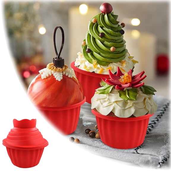 Leatfisat Cupcake Baking Mold Set - Silicone Cake Pan And Stick For Easy Decorating And Party Desserts