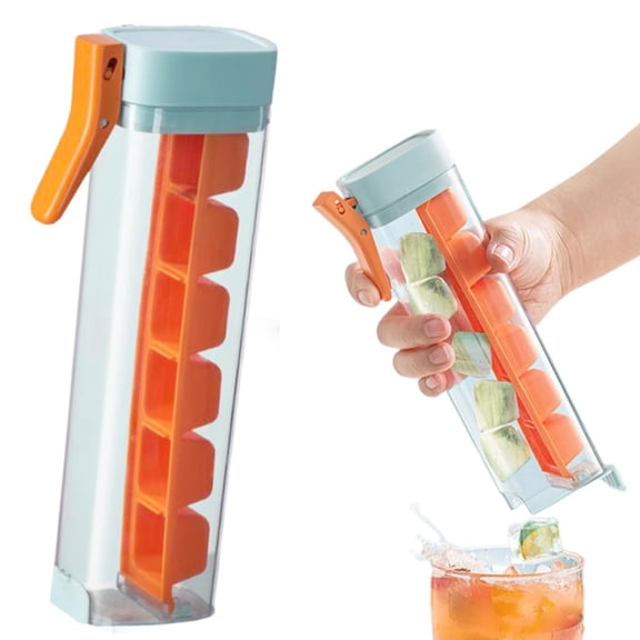 Leatfisat Easy Demould Ice Maker With Handle Single Hand Press Ice Cube Tray Convenient Ice Tray For Chilling Beverages