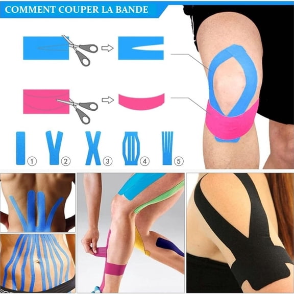 Leatfisat Elastic Sports Muscle Tape - Chest Lift & Knee Support Brace, Fitness Recovery Bandage For Athletic Training & Joint Stability