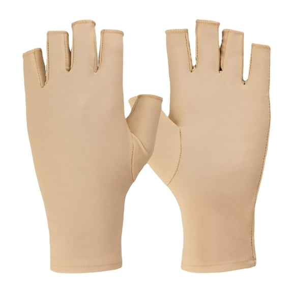 Leatfisat Elderly Skin Thin Protector Gloves Tone Fingerless Gloves Bruise Abrasions Protective Covering Men Women