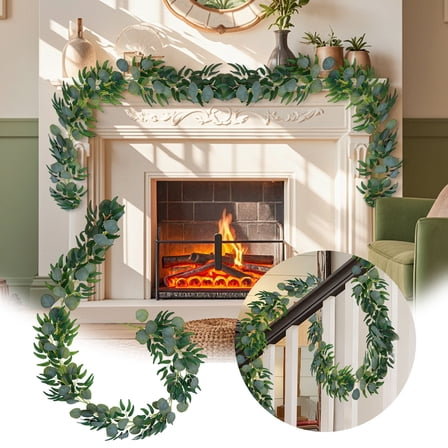 Leatfisat Eucalyptus Garland, Popular Home Decor, Elegant Garland With Green Foliage,Decorative Garland