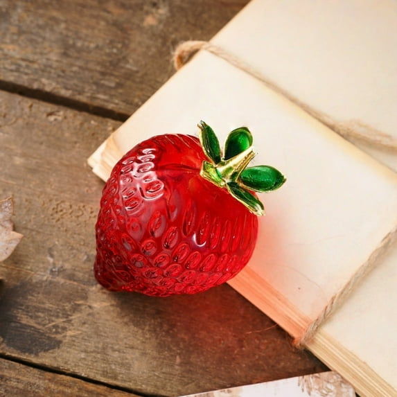 Leatfisat Glass Strawberry Decor, Popular Home Decor, Unique Strawberry Figurine For Display,Decorative Figure