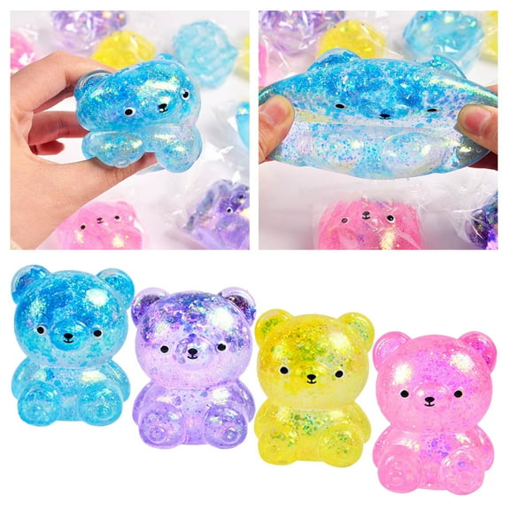 Leatfisat Gummy Bear Decompression Stress Toys Random Color Selection, Sensory Fidget Toys For Adults Party Favors And Easter Stuffers