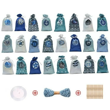 Leatfisat Home Decor Christmas Advent Calendar Bag 24 Day Countdown Burlap Bag Hanging Advent Calendar For Christmas Decoration Grey