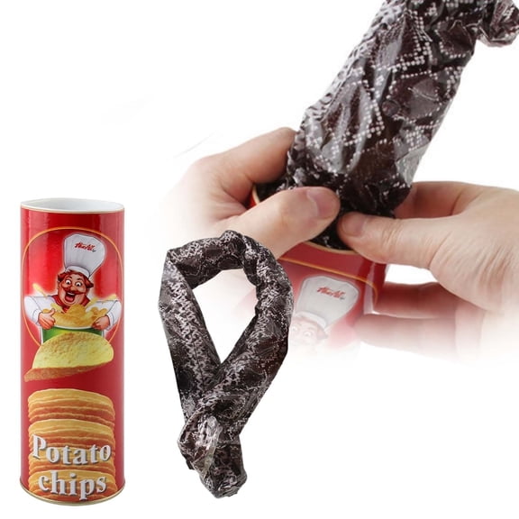 Leatfisat Jumping Snake Prank Potato Chip Can, Hilarious Surprise Trick For Parties, Decorations And April Fools Day Jokes