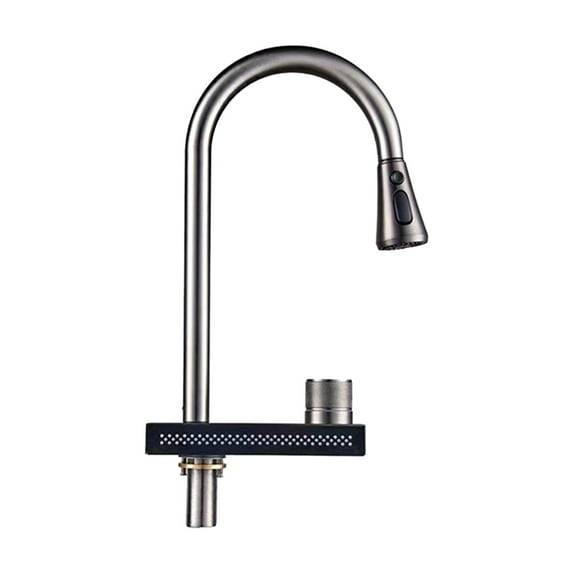 Leatfisat Kitchen Faucet With Rainfall Waterfall Wash Brass Single Hole Pull Out Mixer Hot Cold Water Taps Deck Mounted