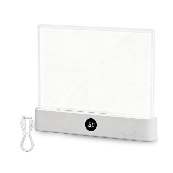 Leatfisat Led Reading Light, Rechargeable Clear Flat Book Light, Dimmable Book Lights For Reading At Night, Doodleable Panel Plate Lamp Full Page Lights, For Book Lovers
