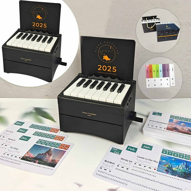 Leatfisat Piano Calendar 2025 Desk Calendar Playable Piano 2025 Desk