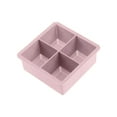 thumbnail image 1 of Leatfisat Pink 4-Cavity Ice Cube Tray, Silicone Mold For Large Ice Cubes, Essential Kitchen Tool For Drinks & Cocktails, 1 of 3