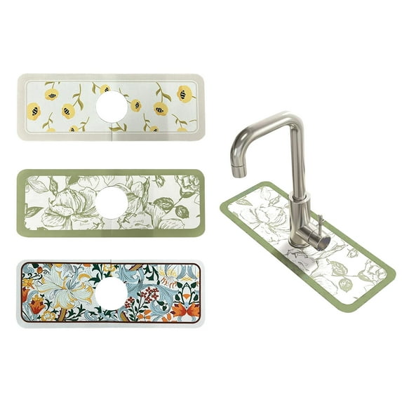 Leatfisat Self-Absorbing Kitchen Sink Mat - Non- Faucet Drying Pad With Splash Guard, Countertop Protector For Dishes & Utensils,1Pcs