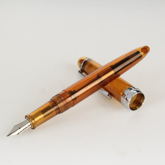 Leatfisat Spiral Transparent Colourful Fountain Pen, Office Writing Instrument With Fine Nib For Smooth Ink Flow And Elegant Design
