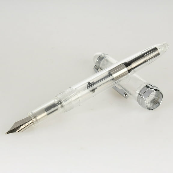 Leatfisat Spiral Transparent Colourful Fountain Pen, Office Writing Instrument With Fine Nib For Smooth Ink Flow And Elegant Design