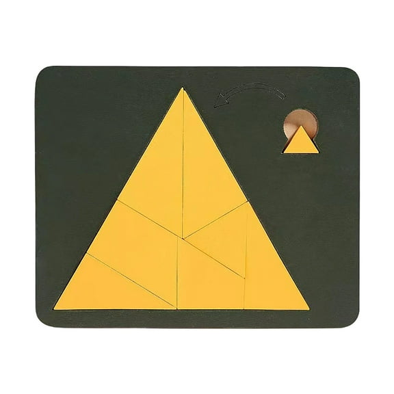 Leatfisat Triangle Puzzle,Solving The Wooden Block Puzzle Challenge,Wooden Irregular Shape Jigsaw,Vanished Square,Disappearing Triangle Design,Triangulator Wood Brain Teaser Jigsaw Game (1Pcs)
