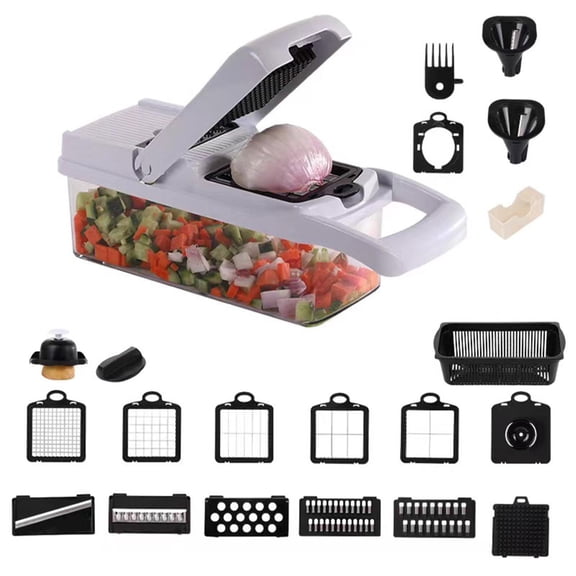 Leatfisat Vegetable Chopper Slicer Cutter And Onion Dicer, 22 In 1 Food Processor And Juicer For Kitchen