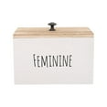 thumbnail image 1 of Leatfisat White Feminine Storage Box With Wooden Lid, Organizer For Hygiene Products, Chic Bedroom & Bathroom Decor, 1 of 5
